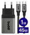 Buddi Power 45W USB-C Oplader met USB-C Kabel 1M Grijs afbeelding 1