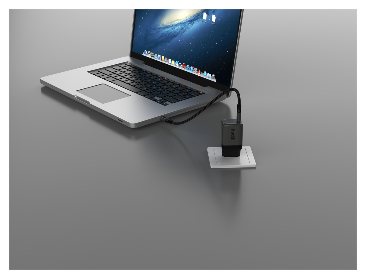 Buddi Power 45W USB-C Oplader met USB-C Kabel 3M Grijs afbeelding 24