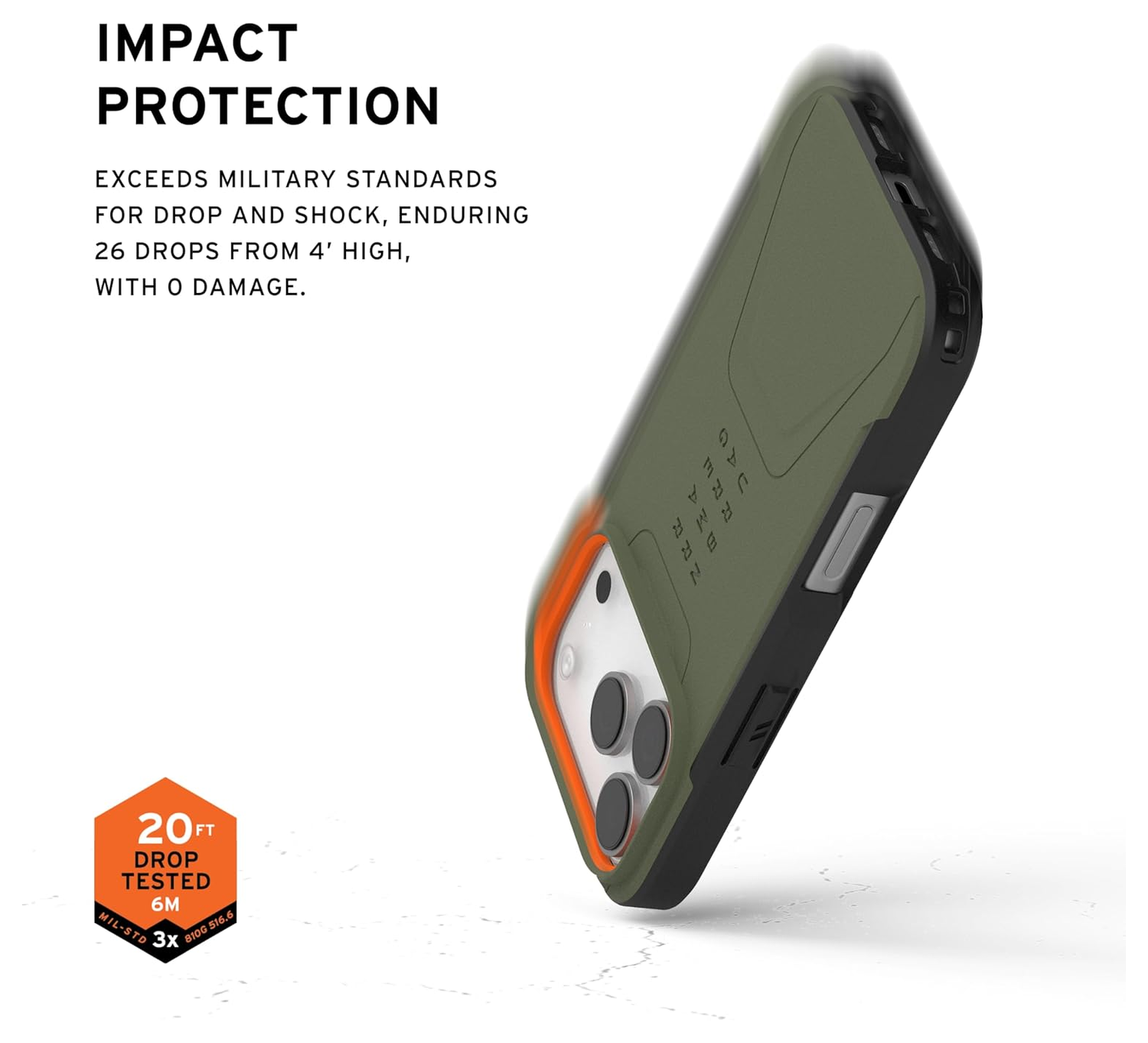 UAG Civilian iPhone 17 Pro Hoesje MagSafe Back Cover Olive afbeelding 5
