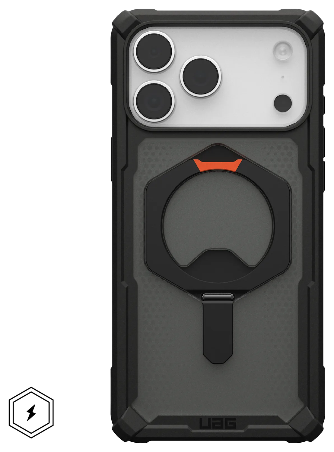 UAG Plasma XTE iPhone 17 Pro Max Hoesje MagSafe Stand Back Cover Zwart Oranje afbeelding 1
