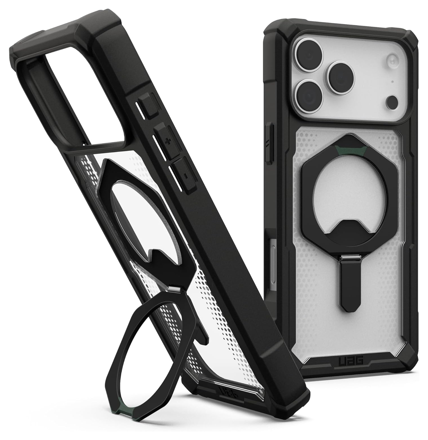 UAG Plasma XTE iPhone 17 Pro Max Hoesje MagSafe Stand Back Cover Clear Zwart afbeelding 1