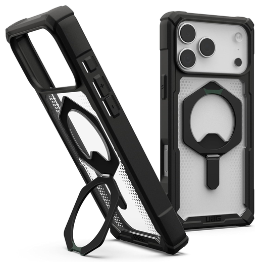 UAG Plasma XTE iPhone 17 Pro Max Hoesje MagSafe Stand Back Cover Clear Zwart afbeelding 1