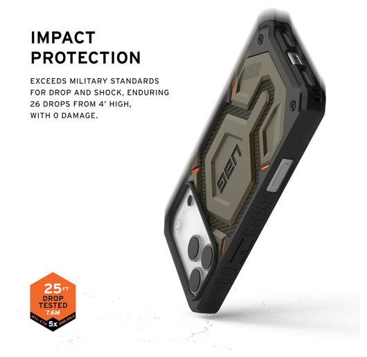 UAG Monarch Pro Apple iPhone 17 Pro Max Hoesje MagSafe Back Cover Kevlar Groen afbeelding 4