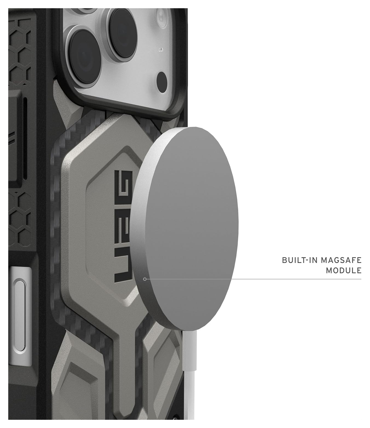 UAG Monarch Pro iPhone 17 Pro Hoesje MagSafe Back Cover Titanium afbeelding 5