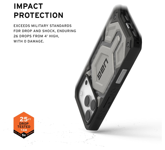 UAG Monarch Pro iPhone 17 Pro Hoesje MagSafe Back Cover Titanium afbeelding 4