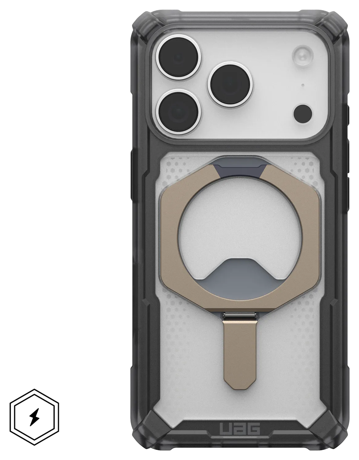 UAG Plasma XTE iPhone 17 Pro Hoesje MagSafe Stand Back Cover Titanium afbeelding 1