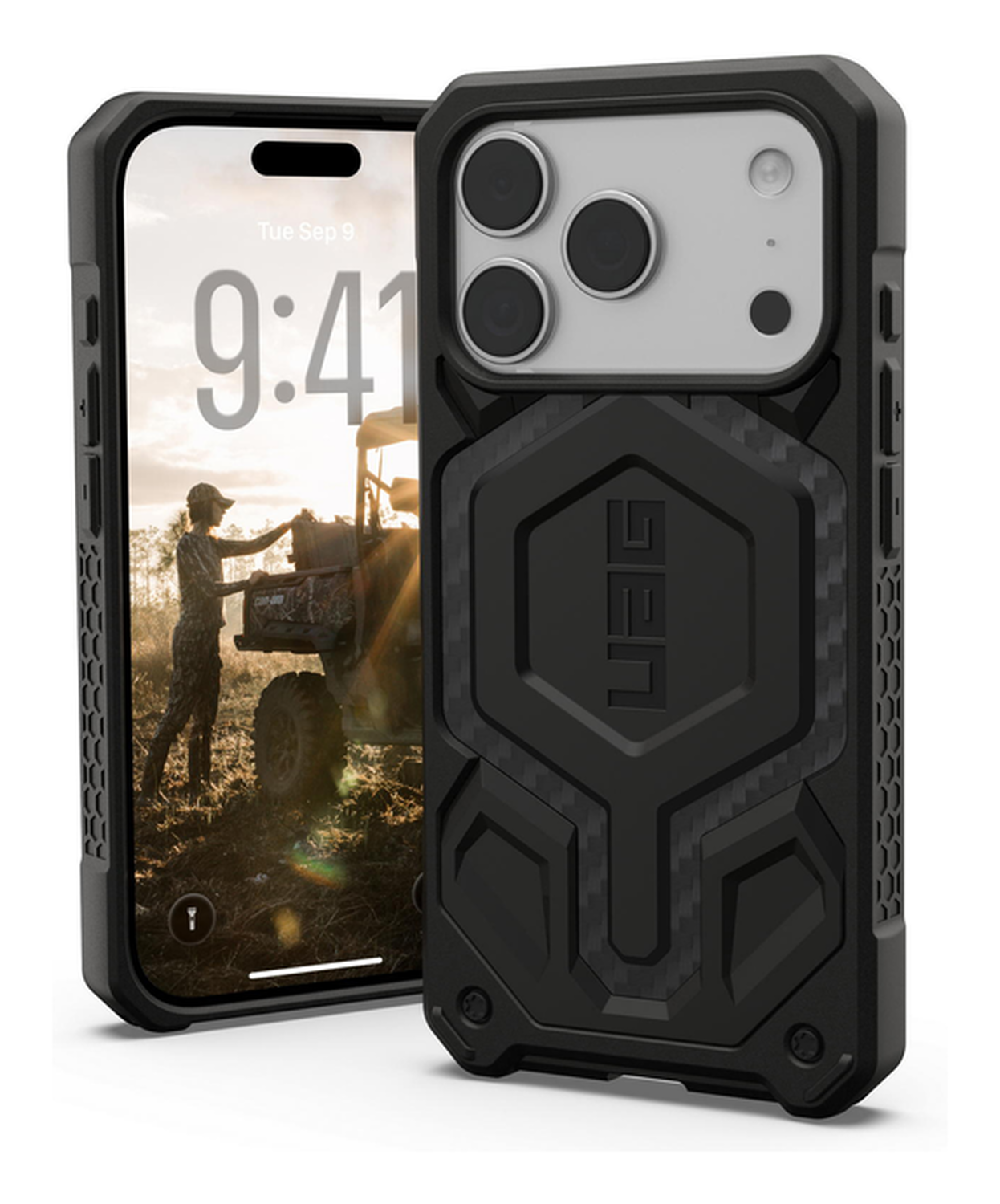 UAG Monarch Pro iPhone 17 Pro Hoesje MagSafe Back Cover Carbon Fiber afbeelding 1