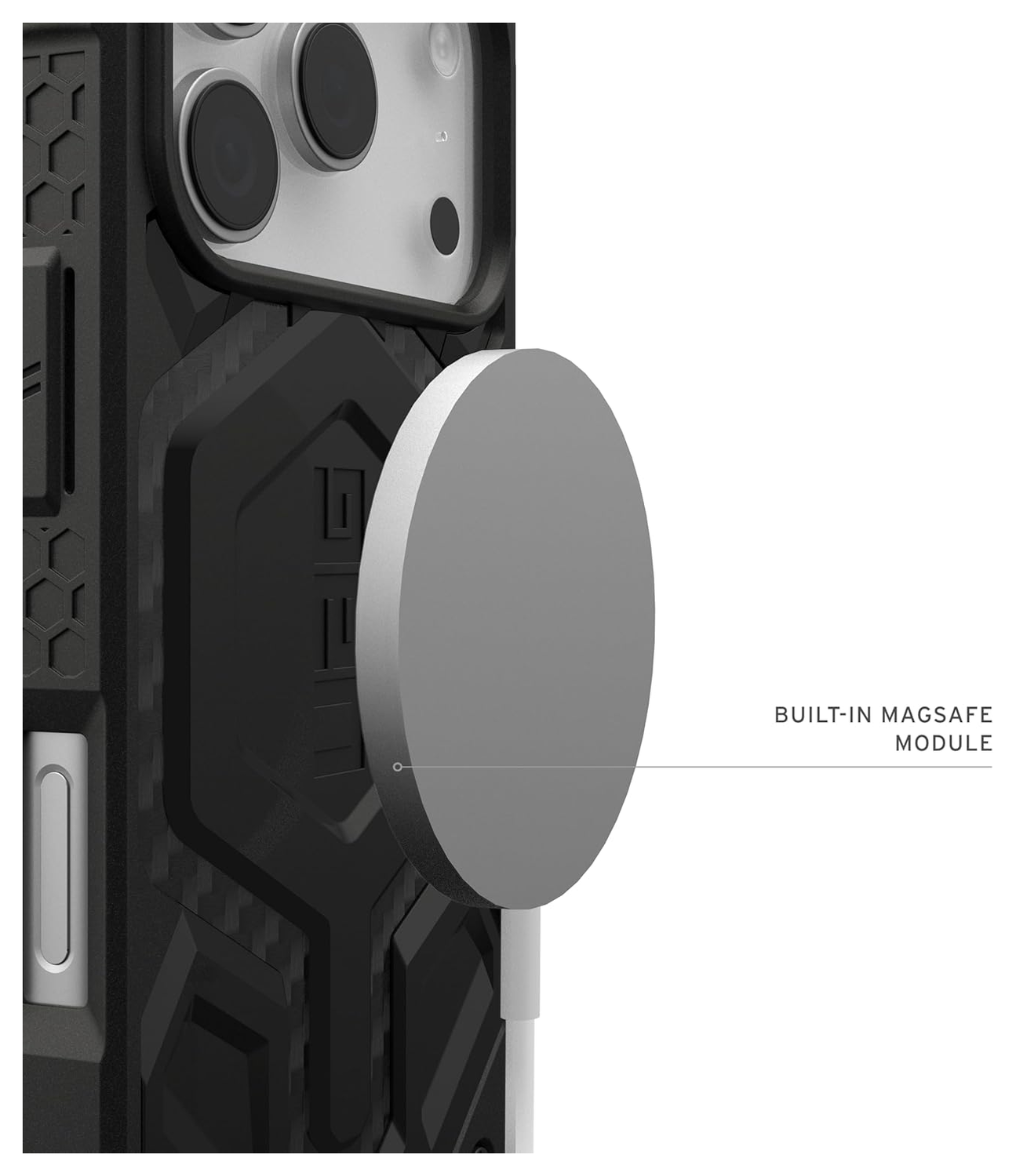 UAG Monarch Pro iPhone 17 Pro Hoesje MagSafe Back Cover Carbon Fiber afbeelding 5