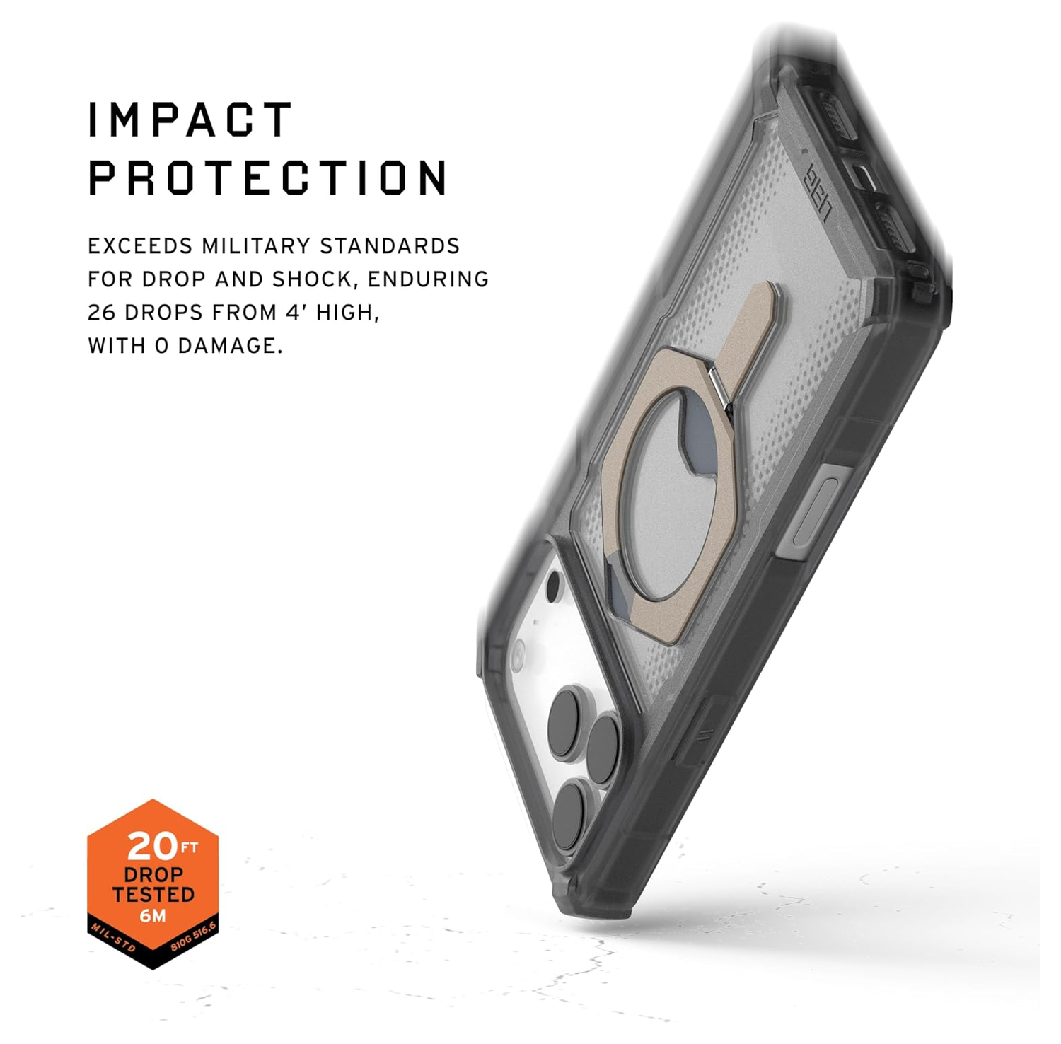 UAG Plasma XTE iPhone 17 Pro Max Hoesje MagSafe Stand Back Cover Ash Titanium afbeelding 4