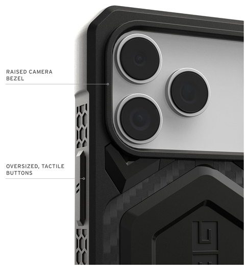 UAG Monarch Pro Apple iPhone 17 Pro Max Hoesje MagSafe Back Cover Carbon Fiber afbeelding 6