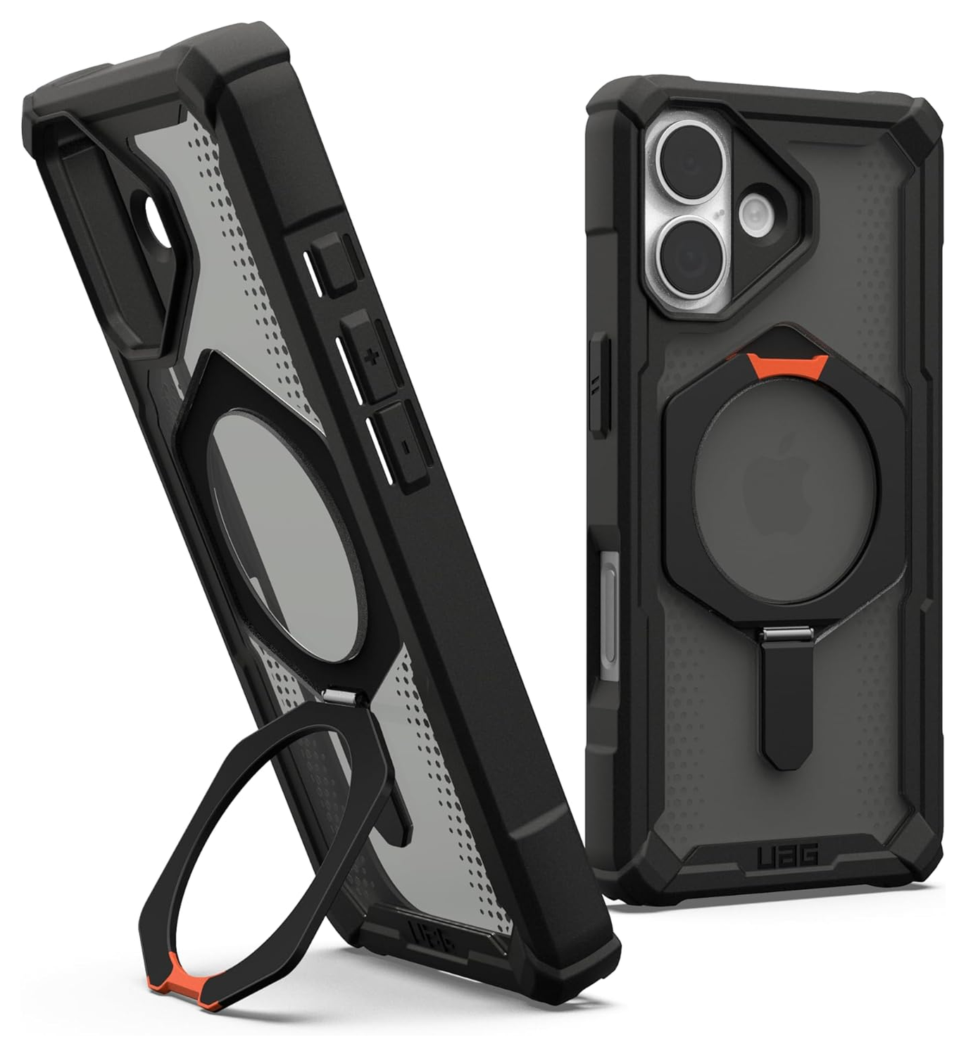 UAG Plasma XTE iPhone 17 Hoesje MagSafe Stand Back Cover Zwart Oranje afbeelding 1