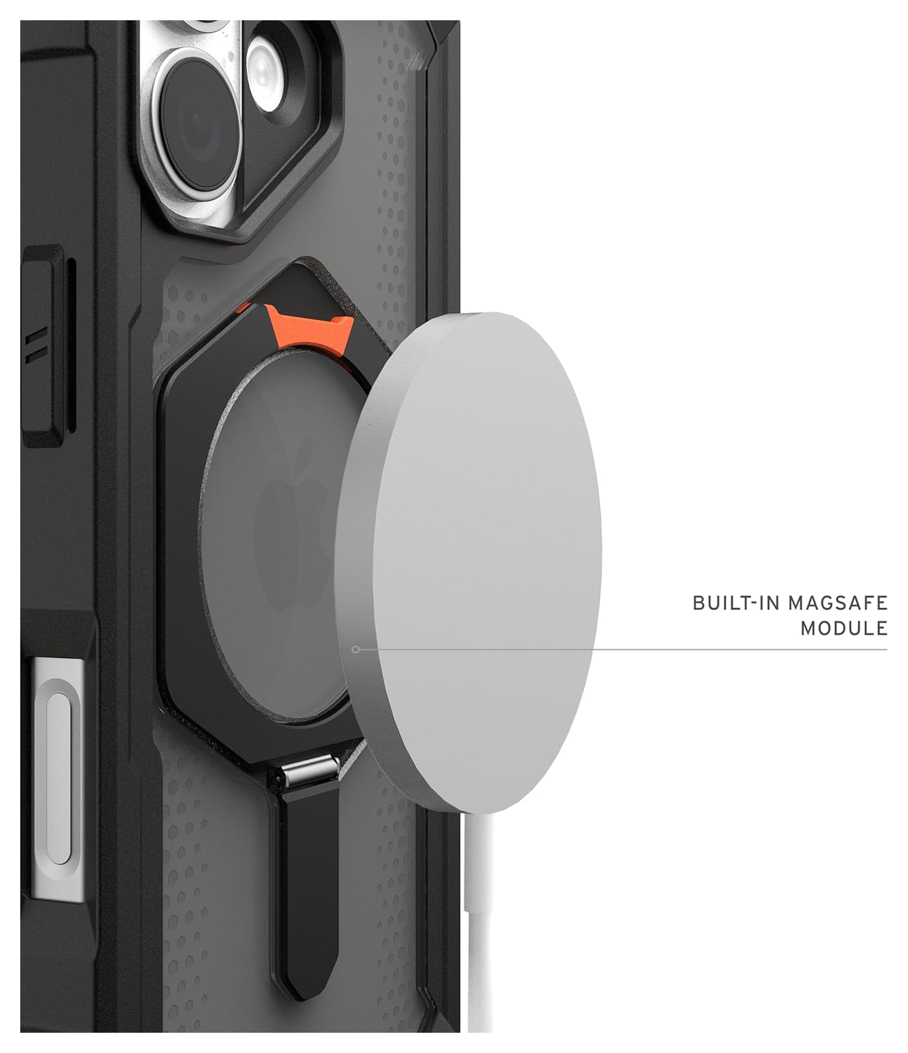 UAG Plasma XTE iPhone 17 Hoesje MagSafe Stand Back Cover Zwart Oranje afbeelding 6