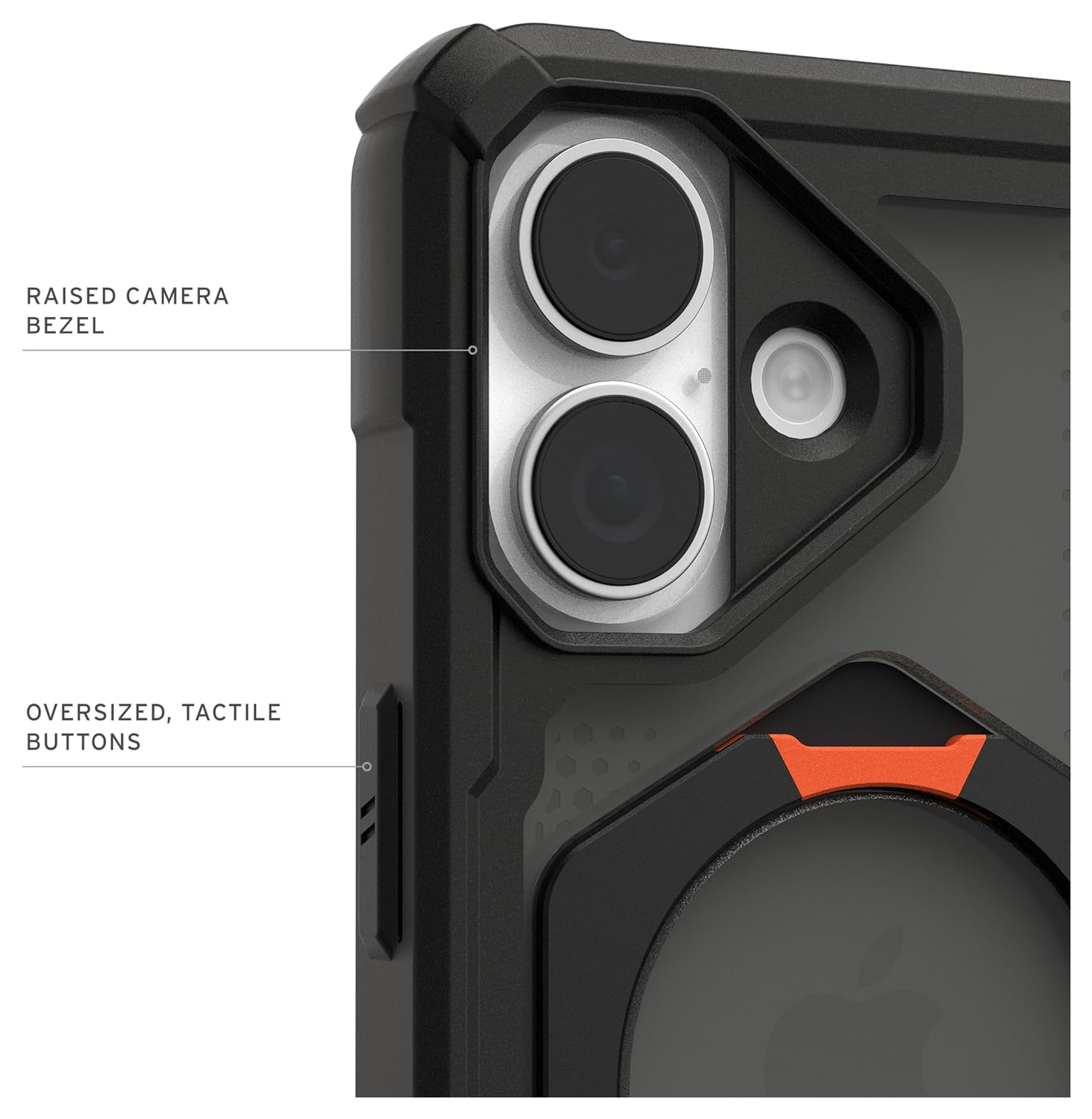 UAG Plasma XTE iPhone 17 Hoesje MagSafe Stand Back Cover Zwart Oranje afbeelding 5