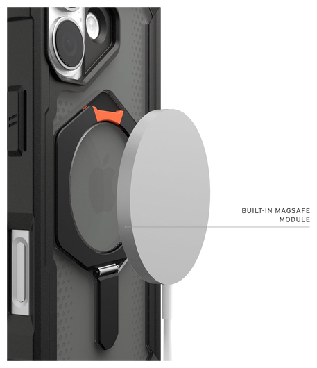 UAG Plasma XTE iPhone 17 Hoesje MagSafe Stand Back Cover Zwart Oranje afbeelding 6