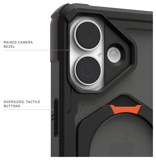 UAG Plasma XTE iPhone 17 Hoesje MagSafe Stand Back Cover Zwart Oranje afbeelding 5