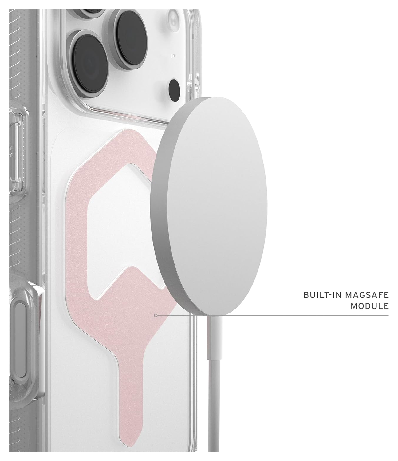 UAG Plyo Pro iPhone 17 Pro Hoesje MagSafe Back Cover Ice Roze Goud afbeelding 5