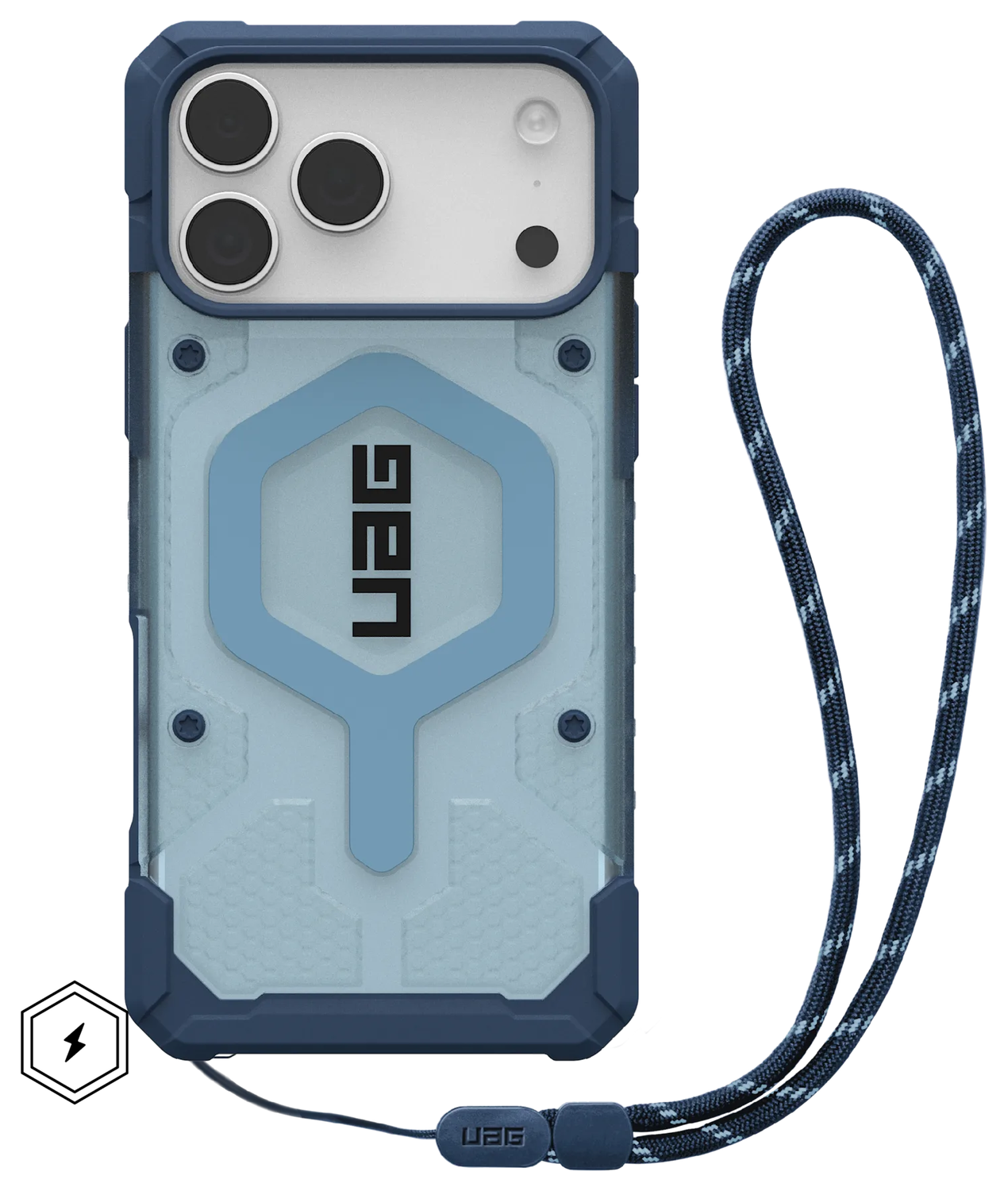 UAG Pathfinder Clear iPhone 17 Pro Max Hoesje MagSafe met Koord Blauw afbeelding 1