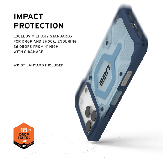 UAG Pathfinder Clear iPhone 17 Pro Max Hoesje MagSafe met Koord Blauw afbeelding 4