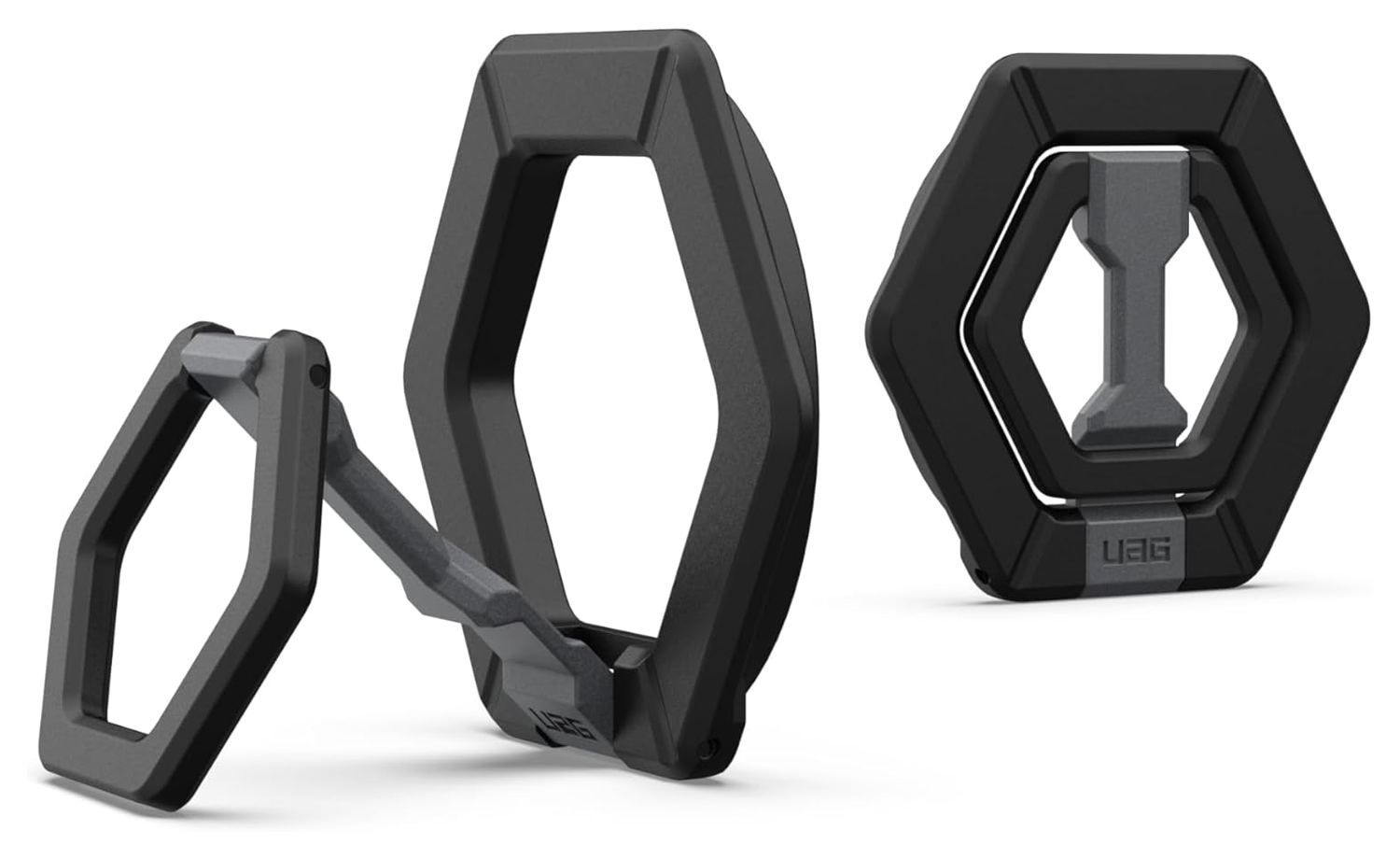 UAG Magnetic Ring Stand MagSafe Standaard en Houder voor Telefoons Zwart Zilver afbeelding 1