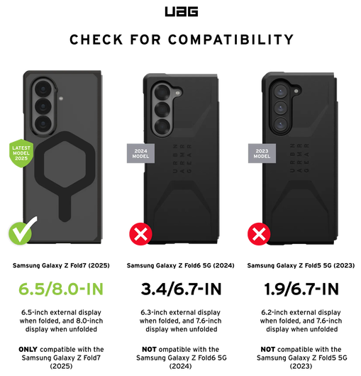 UAG Mouve Samsung Galaxy Z Fold 7 Hoesje MagSafe Back Cover Ice afbeelding 3