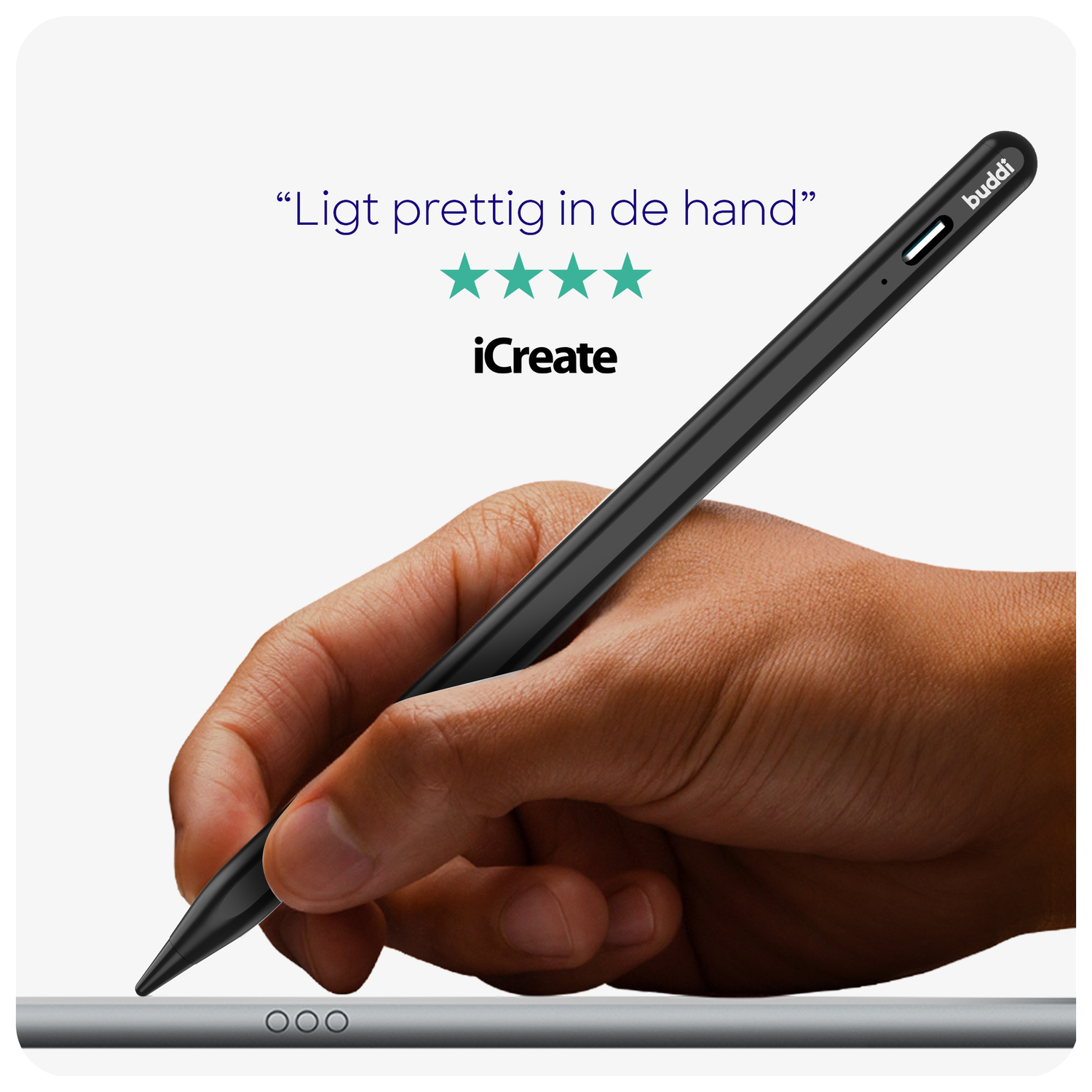 Buddi Flow 2 Universele Stylus Pen voor Android en iPad Zwart afbeelding 8