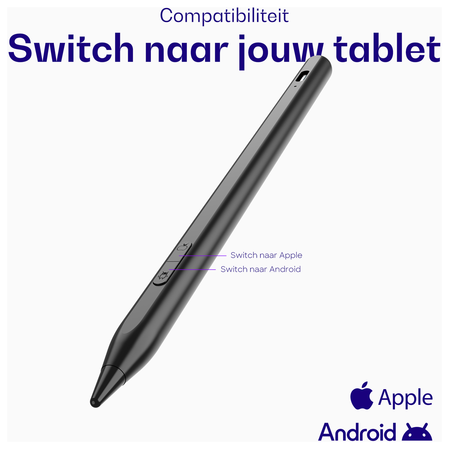 Buddi Flow 2 Universele Stylus Pen voor Android en iPad Zwart afbeelding 3