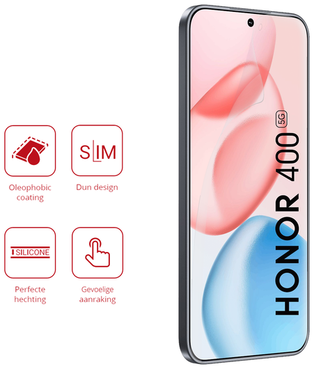 Rosso Honor 400 Screen Protector Case Friendly Folie Duo Pack afbeelding 2