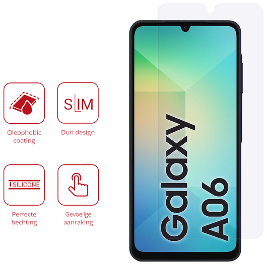 Rosso Samsung Galaxy A06 Screen Protector Case Friendly Folie Duo Pack afbeelding 2