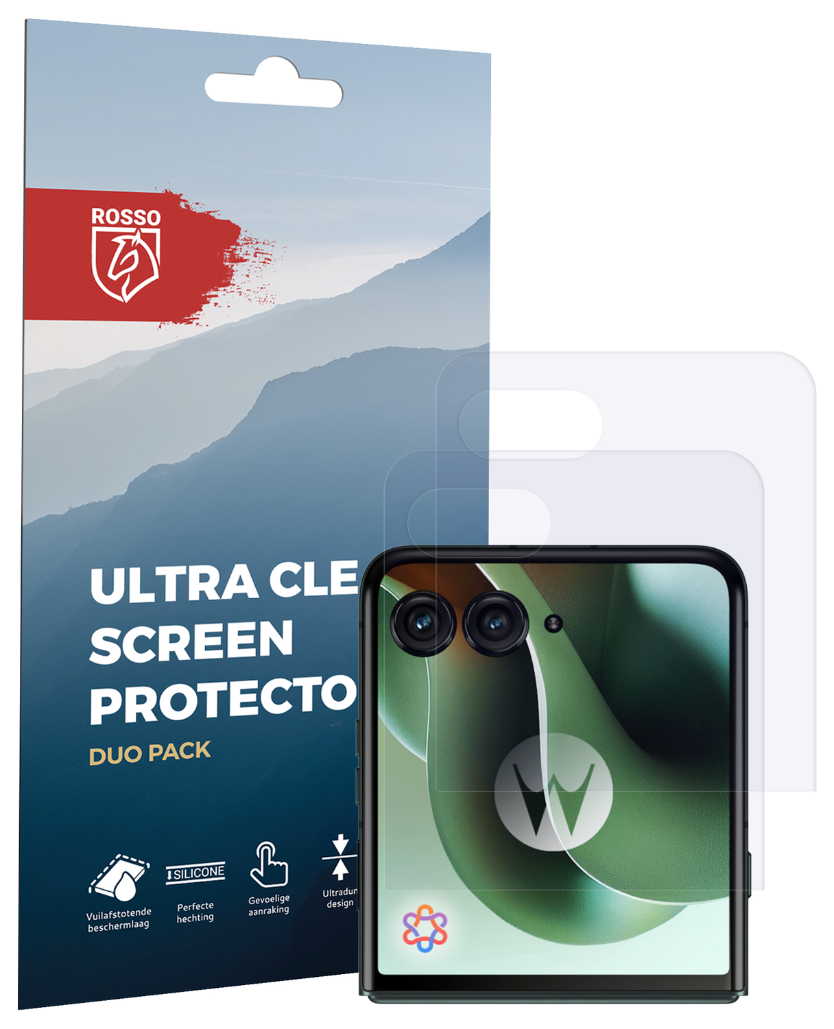 Rosso Motorola Razr 60 Ultra Screen Protector Case Friendly Folie Duo Pack afbeelding 8
