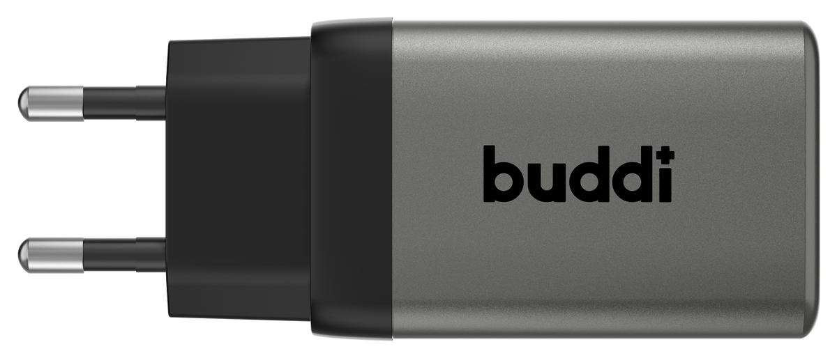Buddi Power 65W 2x USB-C + USB-A Oplader met USB-C Kabel 1M Grijs afbeelding 2
