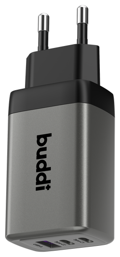 Buddi Power 65W 2x USB-C + USB-A Oplader met USB-C Kabel 1M Grijs afbeelding 18