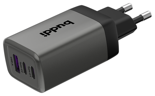Buddi Power 65W 2x USB-C + USB-A Oplader met USB-C Kabel 1M Grijs afbeelding 19