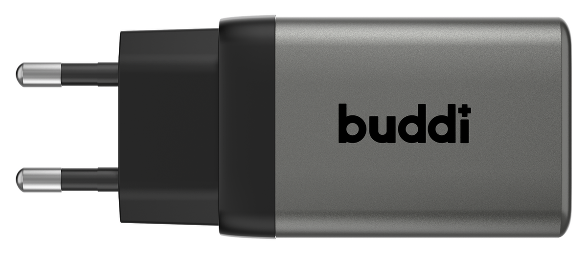 Buddi Power 65W 2x USB-C + USB-A Oplader met USB-C Kabel 2M Grijs afbeelding 2
