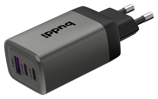 Buddi Power 65W 2x USB-C + USB-A Oplader met USB-C Kabel 3M Grijs afbeelding 19