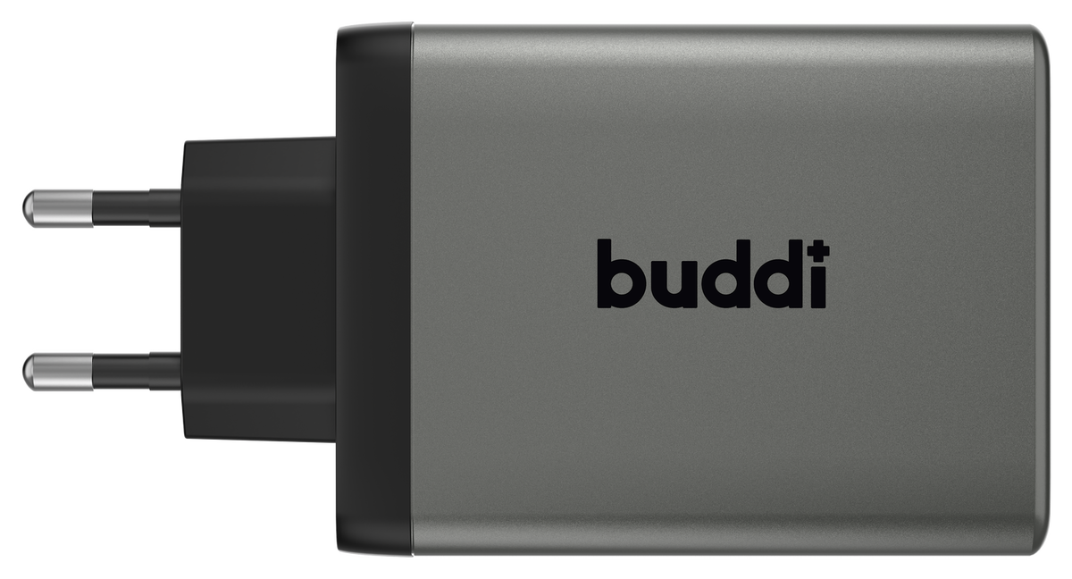 Buddi Power 100W 2x USB-C + USB-A Oplader met USB-C Kabel 1M Grijs afbeelding 2