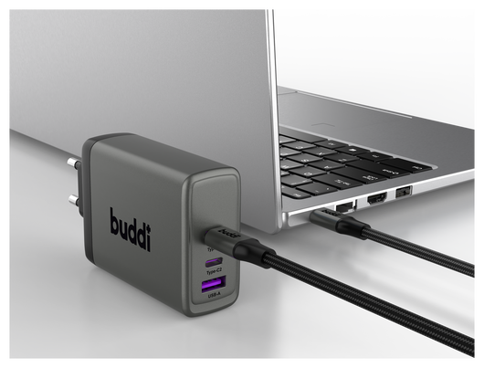 Buddi Power 100W 2x USB-C + USB-A Oplader met USB-C Kabel 1M Grijs afbeelding 26