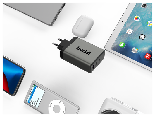 Buddi Power 100W 2x USB-C + USB-A Oplader met USB-C Kabel 1M Grijs afbeelding 27