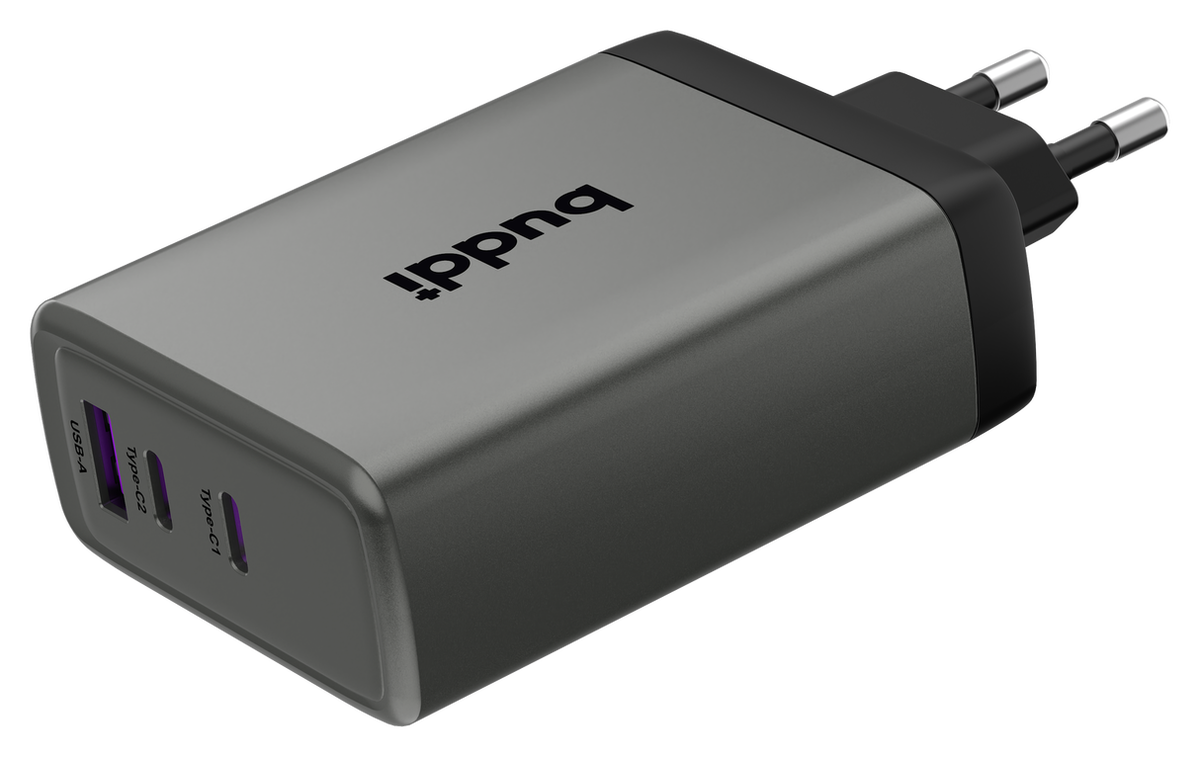 Buddi Power 100W 2x USB-C + USB-A Oplader met USB-C Kabel 2M Grijs afbeelding 20