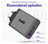Buddi Power 100W 2x USB-C + USB-A Oplader met USB-C Kabel 2M Grijs afbeelding 3