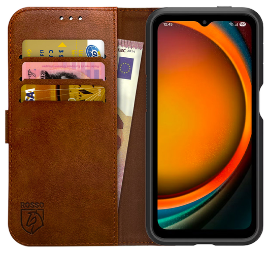 Rosso Element Samsung Galaxy Xcover 7 Pro Hoesje Book Case Wallet Bruin afbeelding 1