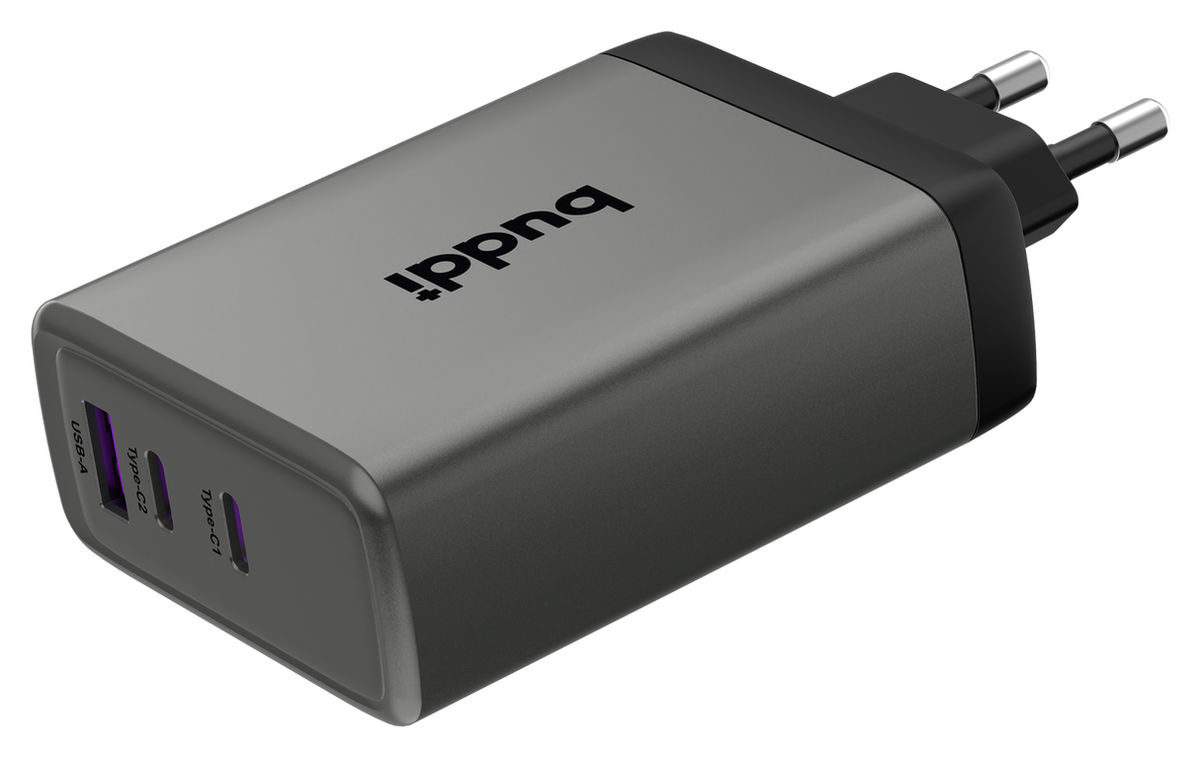 Buddi Power 100W 2x USB-C + USB-A Oplader met USB-C Kabel 3M Grijs afbeelding 20