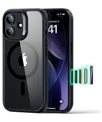 ESR Classic Hybrid iPhone 17 Hoesje MagSafe Back Cover Transparant Zwart afbeelding