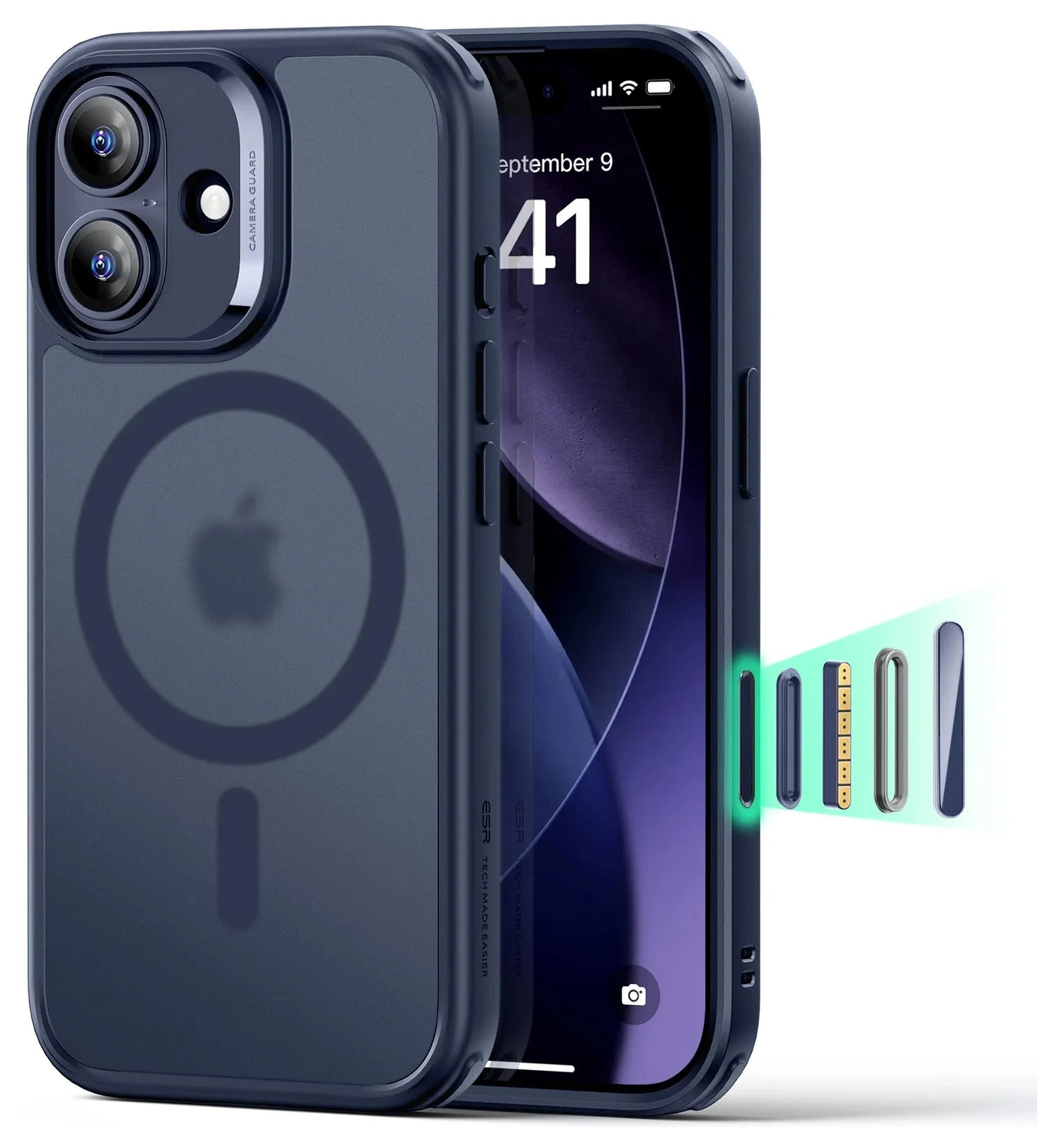 ESR Classic Hybrid iPhone 17 Hoesje MagSafe Back Cover Blauw afbeelding 1