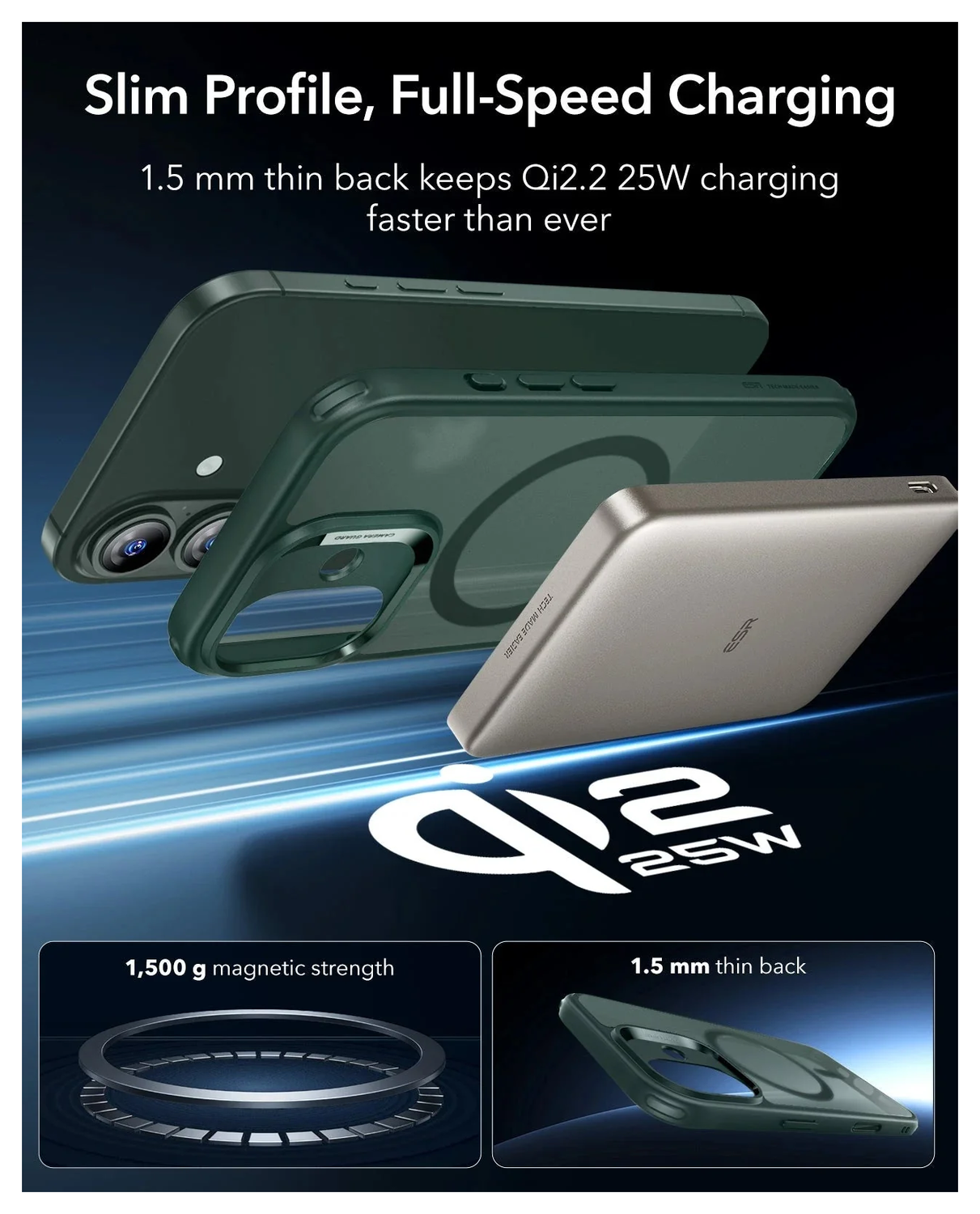 ESR Classic Hybrid iPhone 17 Hoesje MagSafe Back Cover Groen afbeelding 7