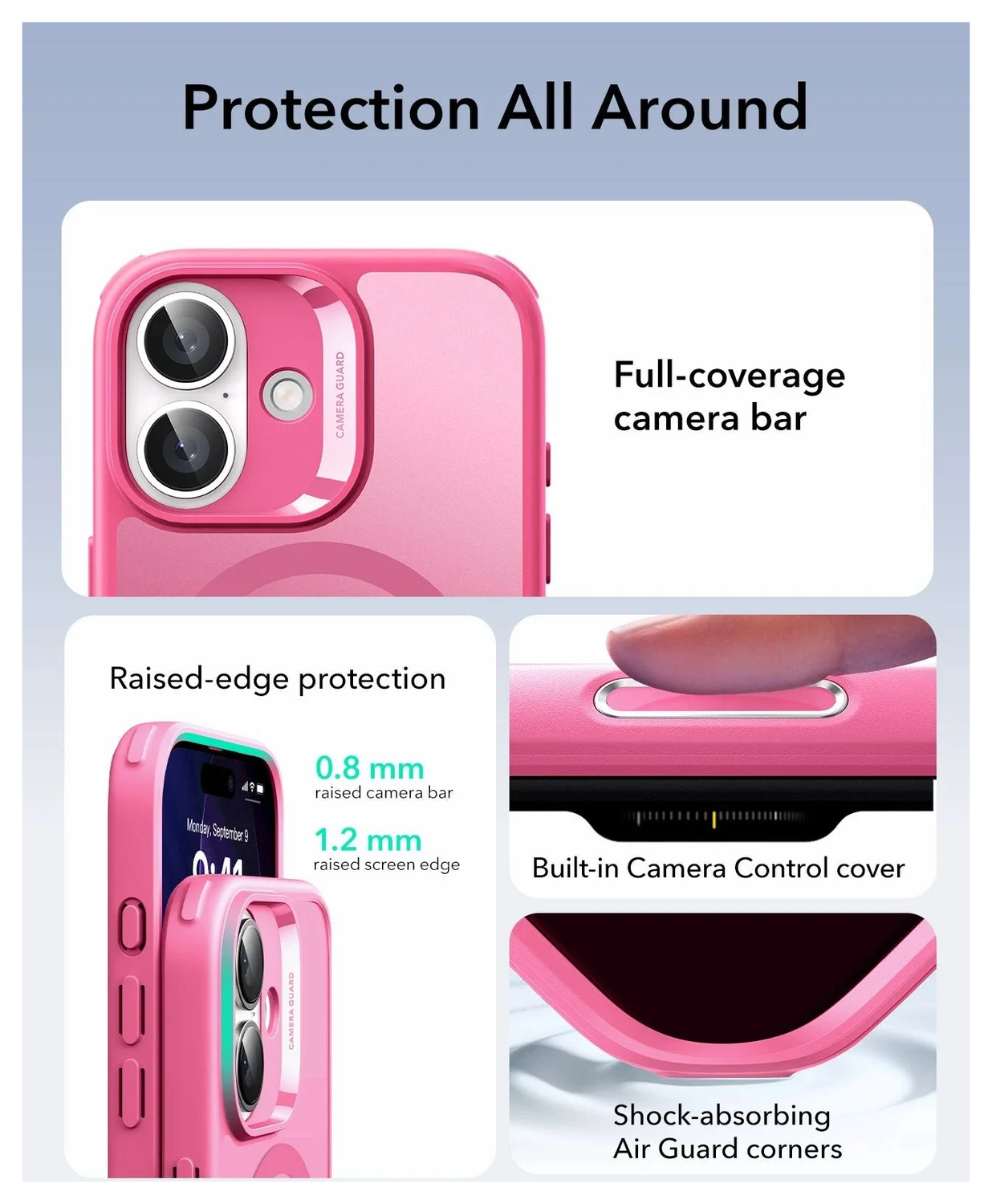 ESR Classic Hybrid iPhone 17 Hoesje MagSafe Back Cover Roze afbeelding 3