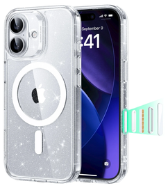 ESR Classic Hybrid iPhone 17 Hoesje MagSafe Back Cover Glitter Transparant