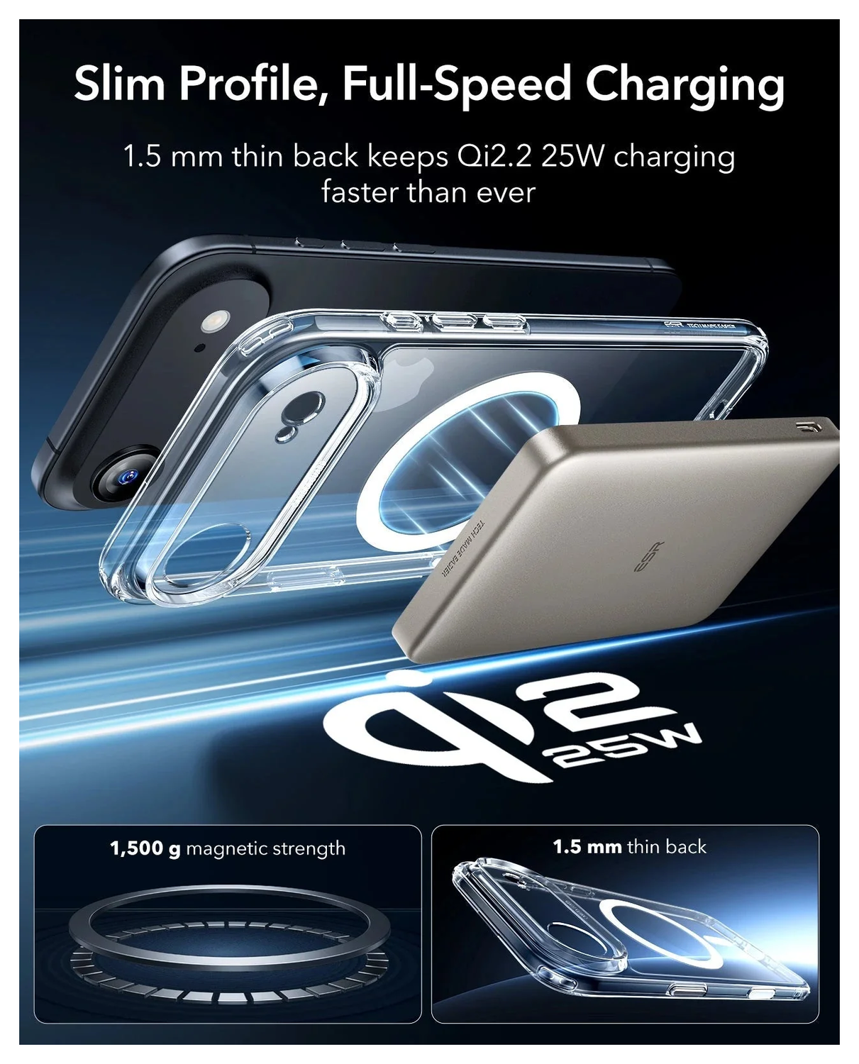 ESR Classic Hybrid iPhone 17 Air Hoesje MagSafe Back Cover Transparant afbeelding 7