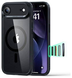 ESR Classic Hybrid iPhone 17 Air Hoesje MagSafe Back Cover Transparant Zwart afbeelding