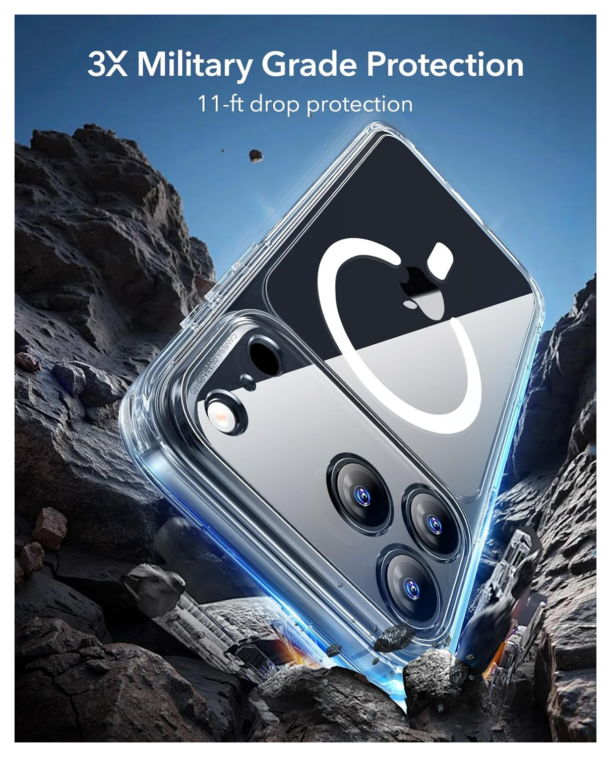 ESR Classic Hybrid iPhone 17 Pro Hoesje MagSafe Back Cover Transparant afbeelding 4
