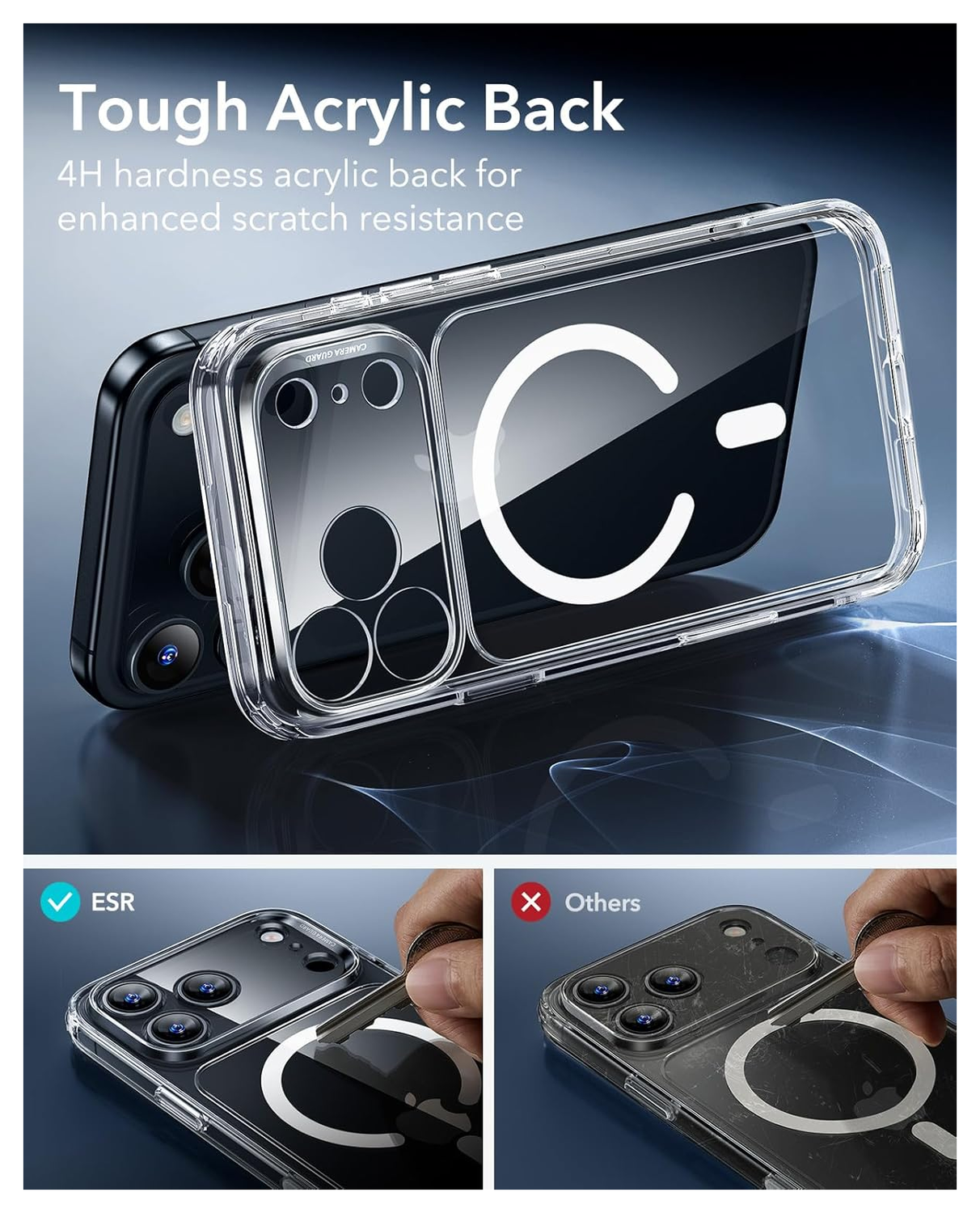 ESR Classic Hybrid iPhone 17 Pro Hoesje MagSafe Back Cover Transparant afbeelding 5